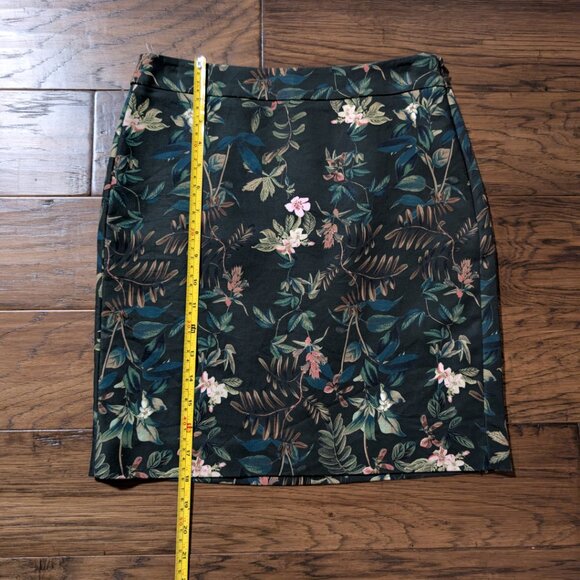 RW&CO mini skirt green floral print size 0 - Picture 9 of 16